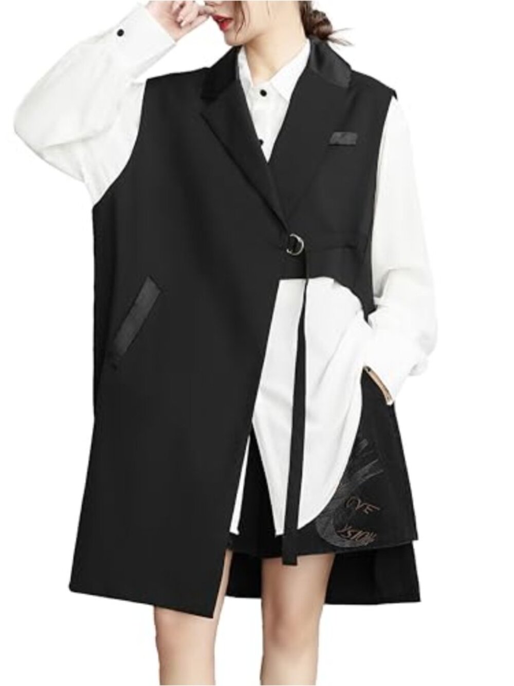Womens Sleeveless Cardigan Vest Cotton Blend Open Front Calf Length